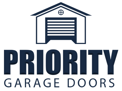 Priority Garage Doors Logo Stacked Blue